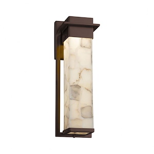 Alabaster Rocks Pacific - 16.5 Inch Large Outdoor Wall Sconce with Alabaster Resin Shade - 922411
