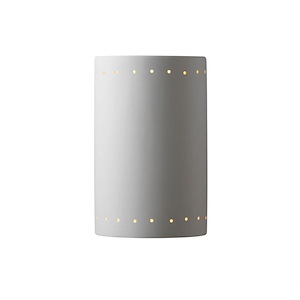 Ambiance - Large Cylinder with Perfs Closed Top Wall Sconce