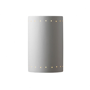 Ambiance - Large Cylinder with Perfs Closed Top Outdoor Wall Sconce