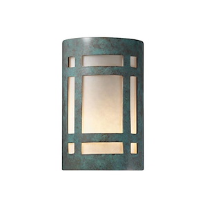 Ambiance - 12W 1 LED Small ADA Capsule Open Top and Bottom Outdoor Wall Sconce-9.5 Inches Tall and 5.75 Inches Wide