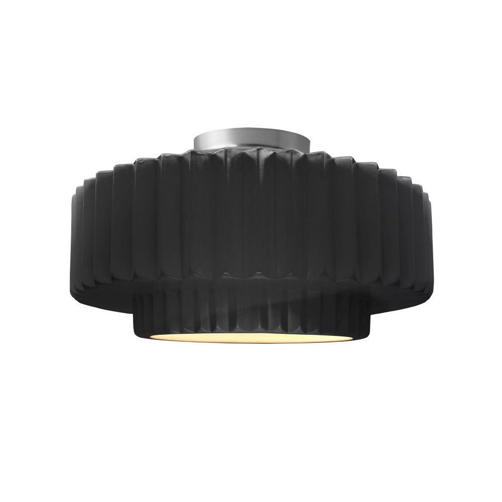 Radiance - 1 Light Medium Tier Pleated Semi-Flush Mount-7.25 Inches Tall and 14.5 Inches Wide