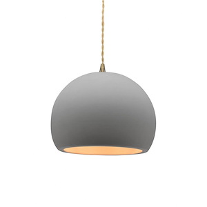 Radiance - 1 Light Small Globe Pendant with Beige Twisted Cord-6 Inches Tall and 7 Inches Wide - 1341837