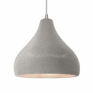 Radiance - 1 Light Large Droplet Pendant with White Cord-9.5 Inches Tall and 13.5 Inches Wide - 1341840