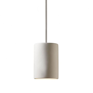 Radiance - 1 Light Small Cylinder Pendant with Rigid Stem In Modern Style-10 Inches Tall and 7 Inches Wide - 1275256