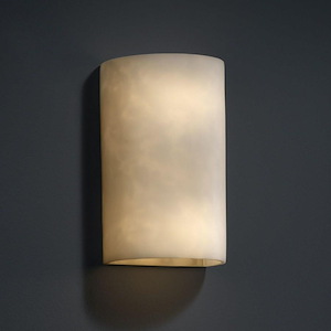 Clouds - 10.5 Inch Small Cylinder Open Top and Bottom Outdoor Wall Sconce with Cloud Resin Shades