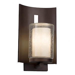 Clouds Embark - 12.75 Inch Outdoor Wall Sconce with Cylinder Flat Rim Cloud Resin Shades