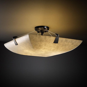 Clouds Tapered Clips - 27 Inch Bowl Semi-Flush Mount with Square Bowl Cloud Resin Shades