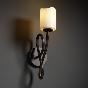 CandleAria Capellini - 1 Light Wall Sconce with Cream Cylinder Melted Rim Faux Candle Shades
