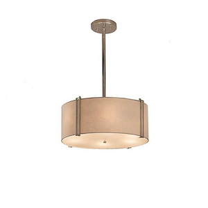 Textile Reveal - 2 Light 14 Inch Drum Pendant with Drum Cream Woven Fabric Shade
