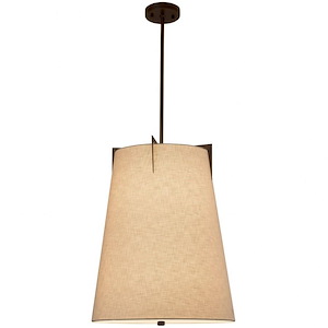 Textile Midtown - 2 Light 18 Inch Tapered Drum Pendant with Drum Cream Woven Fabric Shade
