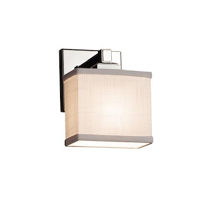 Textile Regency - 1 Light ADA Wall Sconce with Rectangle White Woven Fabric Shade
