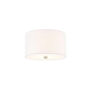 Textile - 2 Light Classic Drum Flush Mount-6.5 Inches Tall and 11 Inches Wide