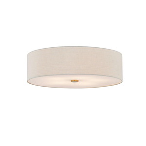 Textile - 6 Light Classic Drum Flush Mount-7.25 Inches Tall and 30 Inches Wide