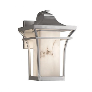 LumenAria Summit - 1 Light Small Outdoor Wall Sconce with Rectangle Faux Alabaster Shade
