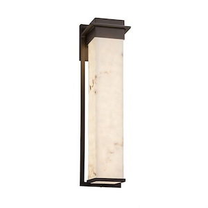 LumenAria Pacific - 24 Inch 14W 1 LED Outdoor Wall Sconce with Rectangle Faux Alabaster Shade