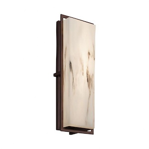 LumenAria Avalon - 18 Inch 18W LED Large ADA Outdoor Wall Sconce with Faux Alabaster Shade
