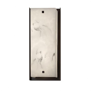 LumenAria Carmel - 24 Inch 15W 1 LED ADA Outdoor Wall Sconce with Square Faux Alabaster Shade