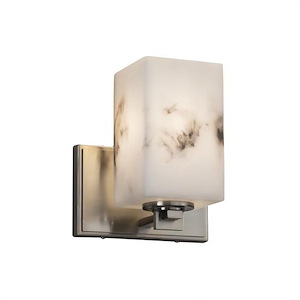 LumenAria Era - 1 Light Wall Sconce with Square/Flat Rim Faux Alabaster Shade - 1035051