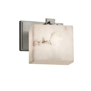 LumenAria Era - 1 Light ADA Wall Sconce with Rectangle Faux Alabaster Shade