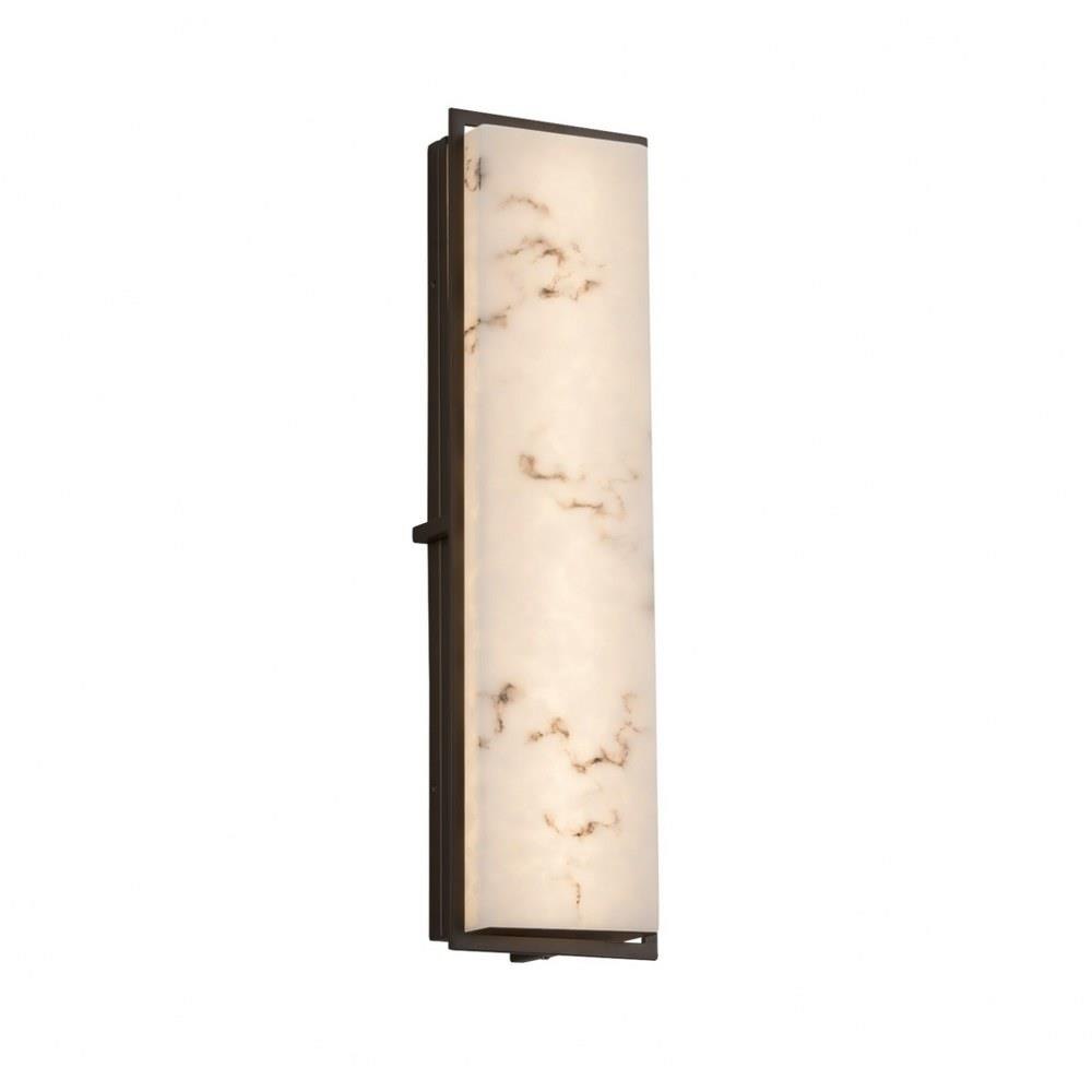 Justice Design - FAL-7565W-DBRZ - LumenAria Avalon - 24 Inch 22W 1 LED  Outdoor Wall Sconce with Rectangle Faux Alabaster Shade, image size:1000x1000