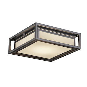 Fusion Bayview - 12 Inch 22W 1 LED Outdoor Flush-Mount with Square Opal Glass Shade