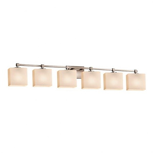 Fusion Tetra - 6 Light Bath Bar with Rectangle Opal Glass Shade