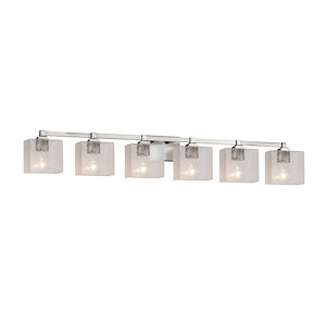 Fusion Regency - 6 Light Bath Bar with Rectangle Seeded Glass Shade