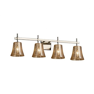 Fusion Union - 4 Light Bath Bar with Round Flared Mercury Glass Shade - 1034731