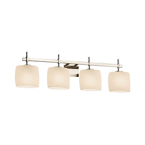 Fusion Union - 4 Light Bath Bar with Oval Opal Glass Shade - 1034734