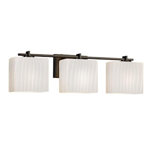 Fusion Era - 3 Light Bath Bar with Rectangle Ribbon Glass Shade - 1046841