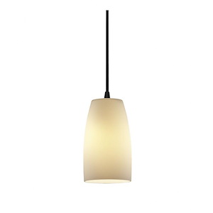 Fusion Small - 1 Light Pendant with Tall Tapered Cylinder Opal Glass Shade