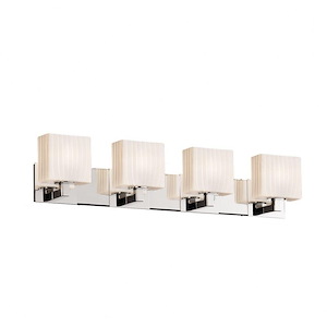 Fusion Modular - 4 Light Bath Bar with Rectangle Ribbon Glass Shade