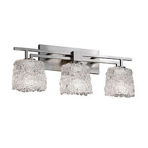 Veneto Luce Aero - 3 Light Bath Bar with Oval Lace Venetian Glass - 1036334