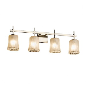 Veneto Luce Union - 4 Light Bath Bar with Cylinder/Rippled Rim White Frosted Venetian Glass - 1035871