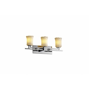 Veneto Luce Aero - 3 Light Bath Bar with Cylinder/Rippled Rim Whitewash Venetian Glass - 1036328