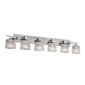 Veneto Luce Aero - 6 Light Bath Bar with Oval Lace Venetian Glass - 1036364