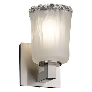 Veneto Luce Modular - 1 Light Wall Sconce with Cylinder/Rippled Rim White Frosted Venetian Glass - 1036520