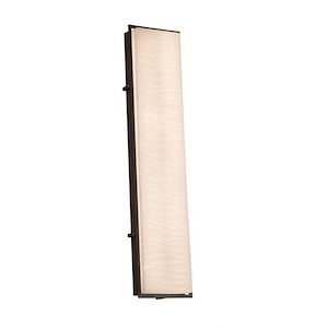 Porcelina Avalon - 36 Inch 32W 1 LED Outdoor Wall Sconce Rectangle with Waves Faux Porcelain Shade