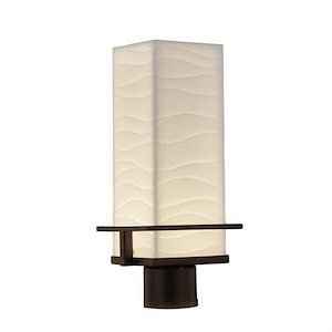 Porcelina Avalon - 16 Inch 9W 1 LED Outdoor Post Mount Rectangle with Waves Faux Porcelain Shade