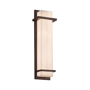 Porcelina Monolith - 20 Inch 18W 1 LED Outdoor Wall Sconce Rectangle with Waves Faux Porcelain Shade
