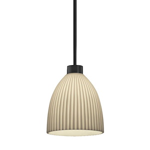 Porcelina Impala - 1 Light Tapered Cylinder Curved Pendant-21.5 Inch Tall and 18 Inch Wide
