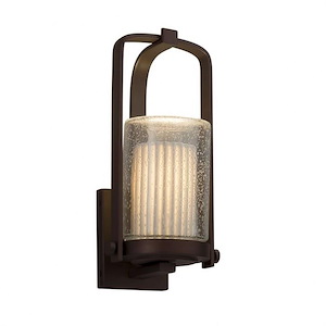 Limoges Atlantic - 1 Light Small Outdoor Wall Sconce with Pleats Flat Rim Cylinder Shade