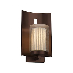 Limoges Embark - 1 Light Outdoor Wall Sconce with Pleats Flat Rim Cylinder Shade