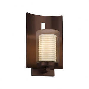 Limoges Embark - 1 Light Outdoor Wall Sconce with Sawtooth Flat Rim Cylinder Shade