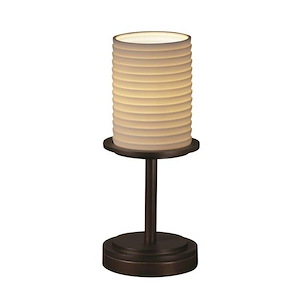 Limoges Dakota - 1 Light Short Table Lamp with Sawtooth Flat Rim Cylinder Shade