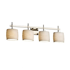 Limoges Union - 4 Light Bath Bar with Waves Oval Shade - 1035451