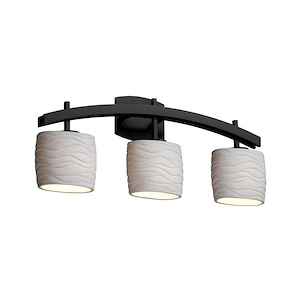 Limoges Archway - 3 Light Bath Bar with Waves Oval Shade - 1035510