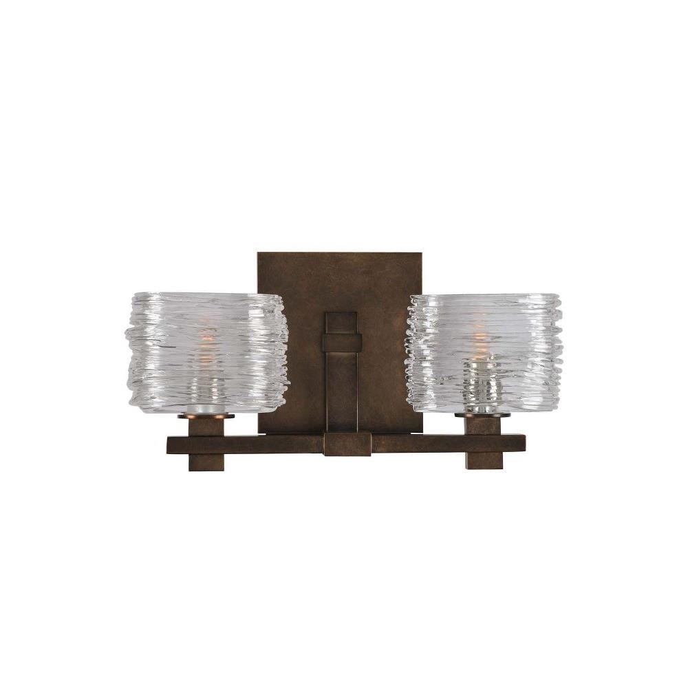 Kalco Clearwater 312132VBZ 2-Light Bath in Vintage Bronze, image size:1000x1000
