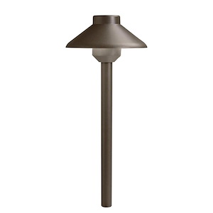 2W 3 LED Stepped Dome Path Light - with Transitional inspirations - 22.5 inches tall by 6.25 inches wide