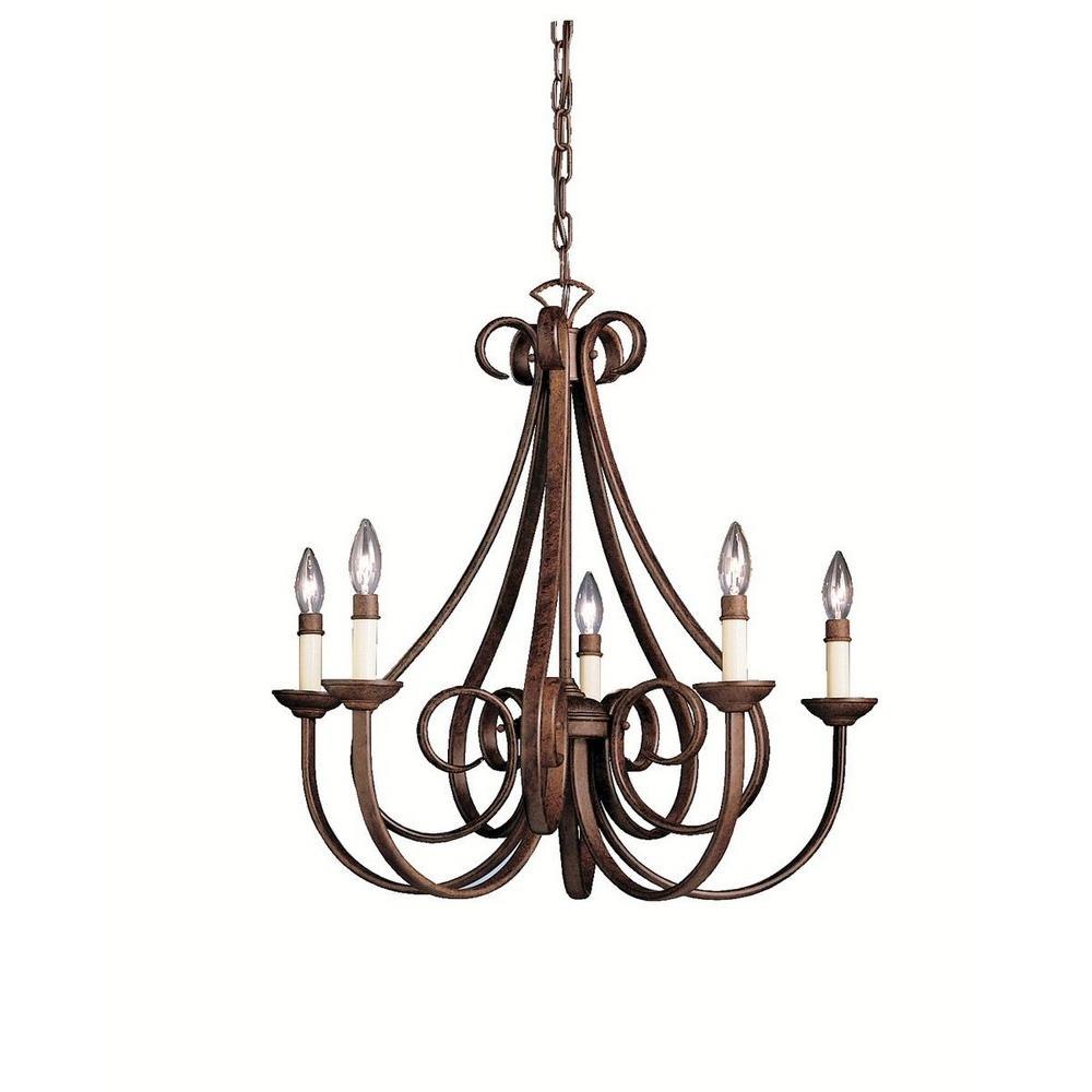 Dover - 5 light Chandelier no Shades - with Transitional inspirations - 24.5 inches tall by 25 inches wide